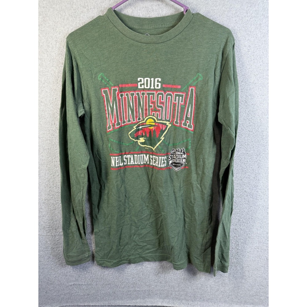 Minnesota Wild Shirt Long Sleeve Mens Small Green NHL Hockey Stadium Series 2016